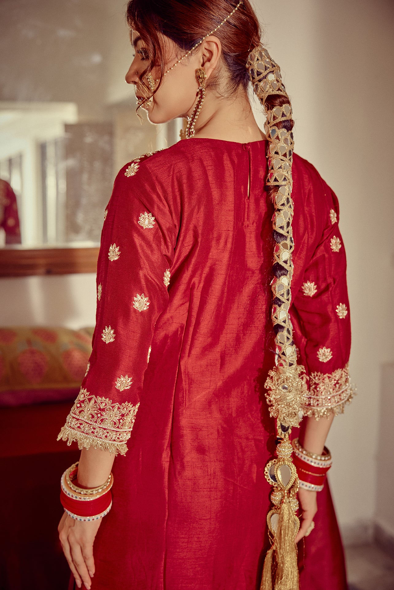 Naqsh - Red Kurta Sharara Set