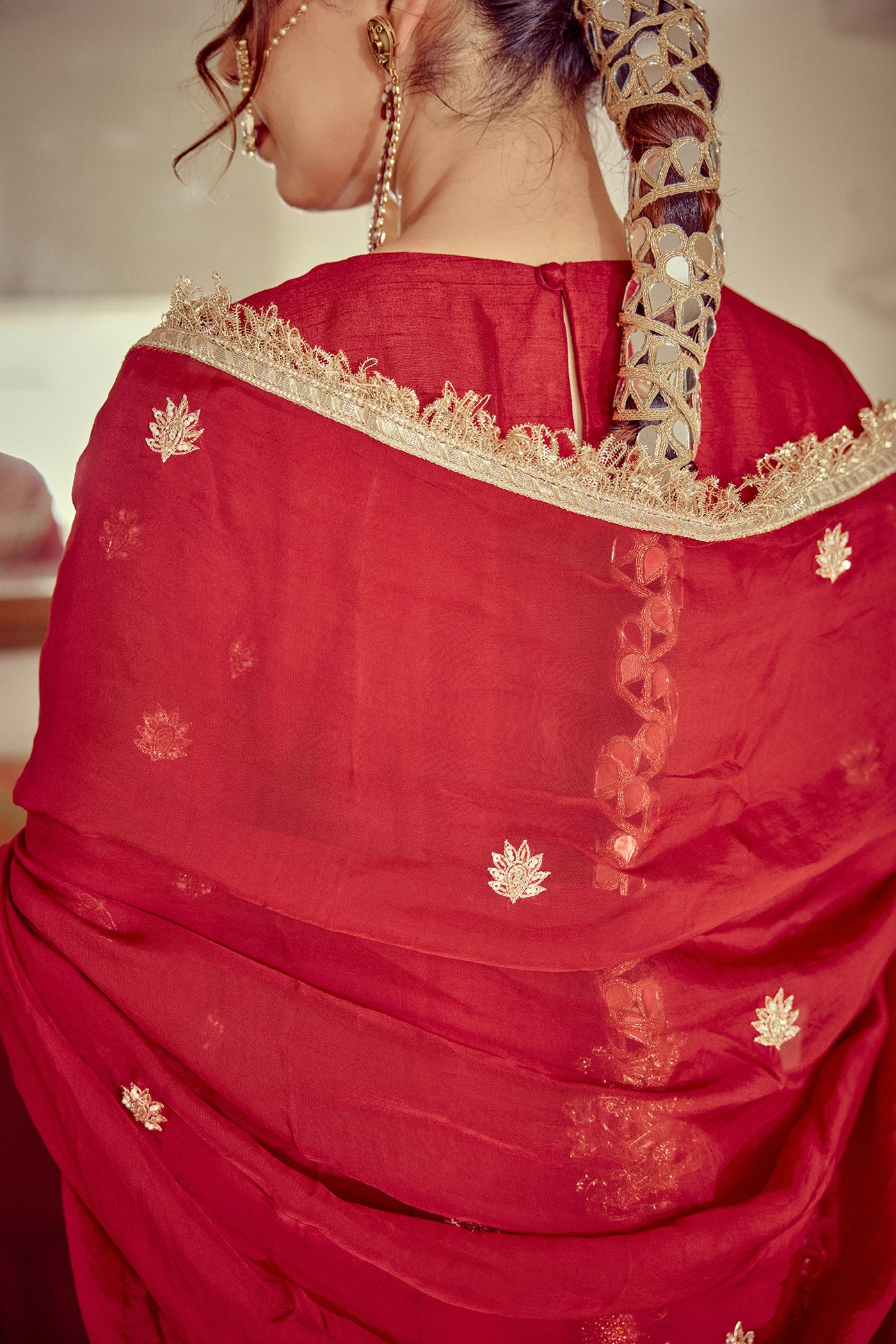 Naqsh - Red Kurta Sharara Set