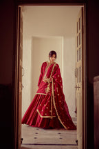 Ayra - Red Kurta Lehenga Dupatta Set