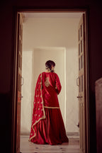 Ayra - Red Kurta Lehenga Dupatta Set