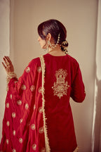 Ayra - Red Kurta Lehenga Dupatta Set