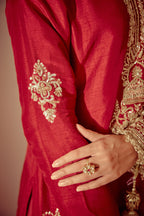 Ayra - Red Kurta Lehenga Dupatta Set