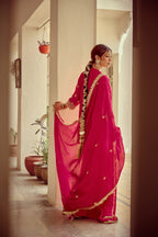Sirat - Pink Zardozi Kurta Sharara Dupatta Set
