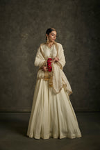 Heeriya - Ivory Hand Embroidered Kurta-Skirt-Dupatta Set