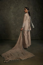 Dilruba - Beige Zardozi Kurta Sharara Set with Embroidered Dupatta