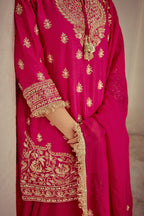 Nazm - Pink Kurta Lehenga Dupatta Set