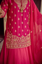 Nazm - Pink Kurta Lehenga Dupatta Set