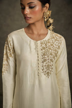 Suhraani - Ivory Embroidered Kurta Dress