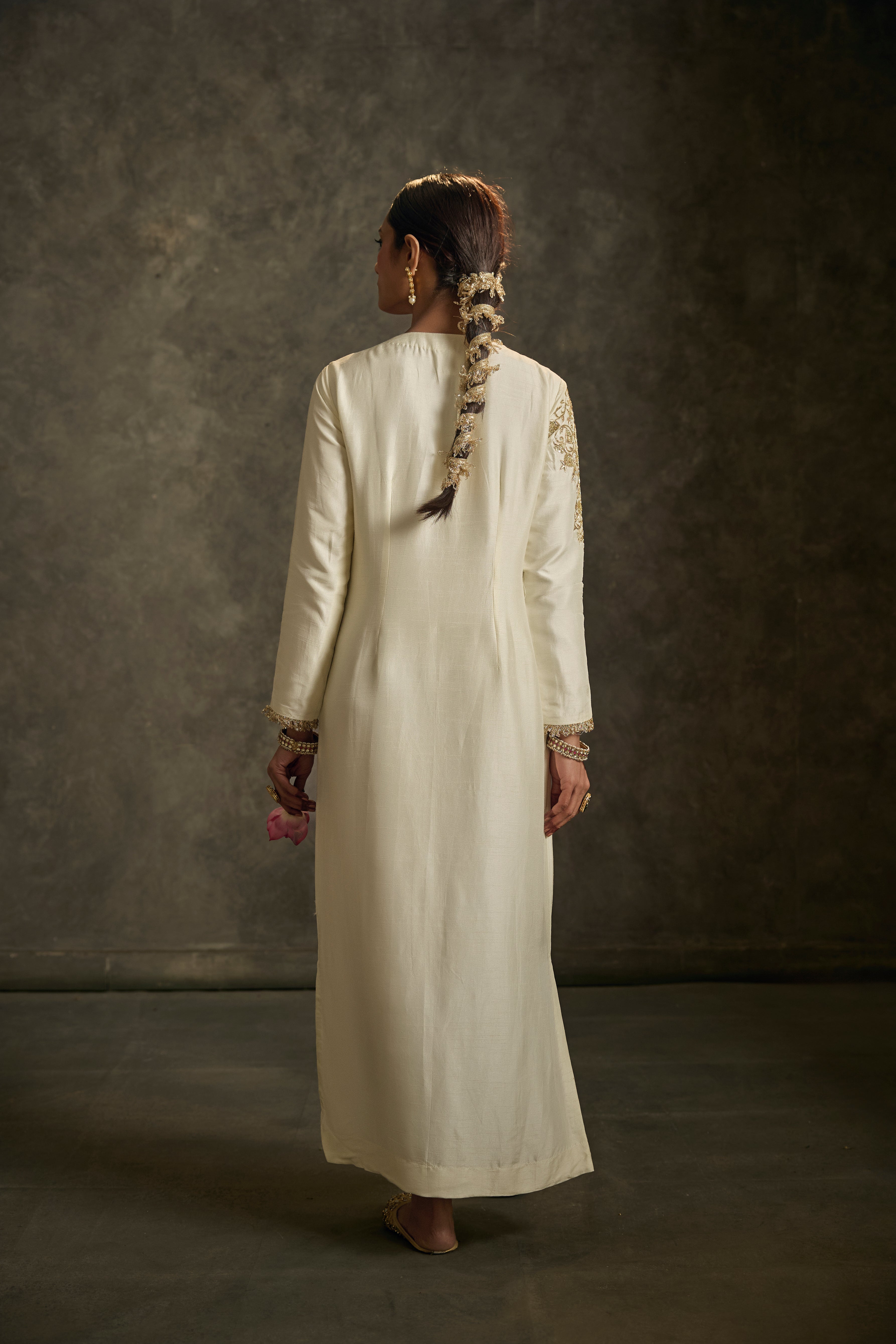 Suhraani - Ivory Embroidered Kurta Dress