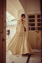 Mehraab - Gold Ivory Kurta Lehenga Dupatta Set