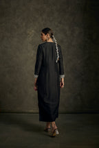 Ravnoor - Black Embroidered Kurta Dress