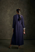 Hoorvia - Midnight Indigo  Embroidered Kurta Dress