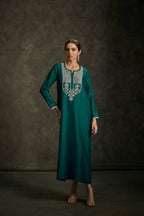 Heersha - Emerald Green Embroidered Kurta Dress.