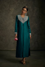 Kavira - Emerald Green Embroidered Kurta Dress