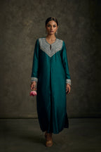 Kavira - Emerald Green Embroidered Kurta Dress