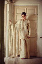 Nirva - Gold Ivory Kurta Sharara Dupatta Set