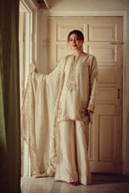 Nirva - Gold Ivory Kurta Sharara Dupatta Set