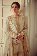 Nirva - Gold Ivory Kurta Sharara Dupatta Set