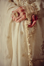 Nirva - Gold Ivory Kurta Sharara Dupatta Set
