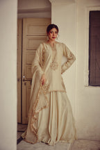 Lehza - Gold Ivory Kurta Lehenga Dupatta Set
