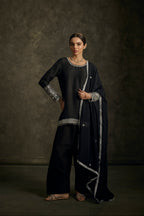 Zeeya - Black Zardozi Kurta Salwaar Set with Embroidered Dupatta