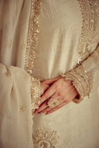 Lehza - Gold Ivory Kurta Lehenga Dupatta Set