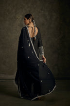 Zeeya - Black Zardozi Kurta Salwaar Set with Embroidered Dupatta