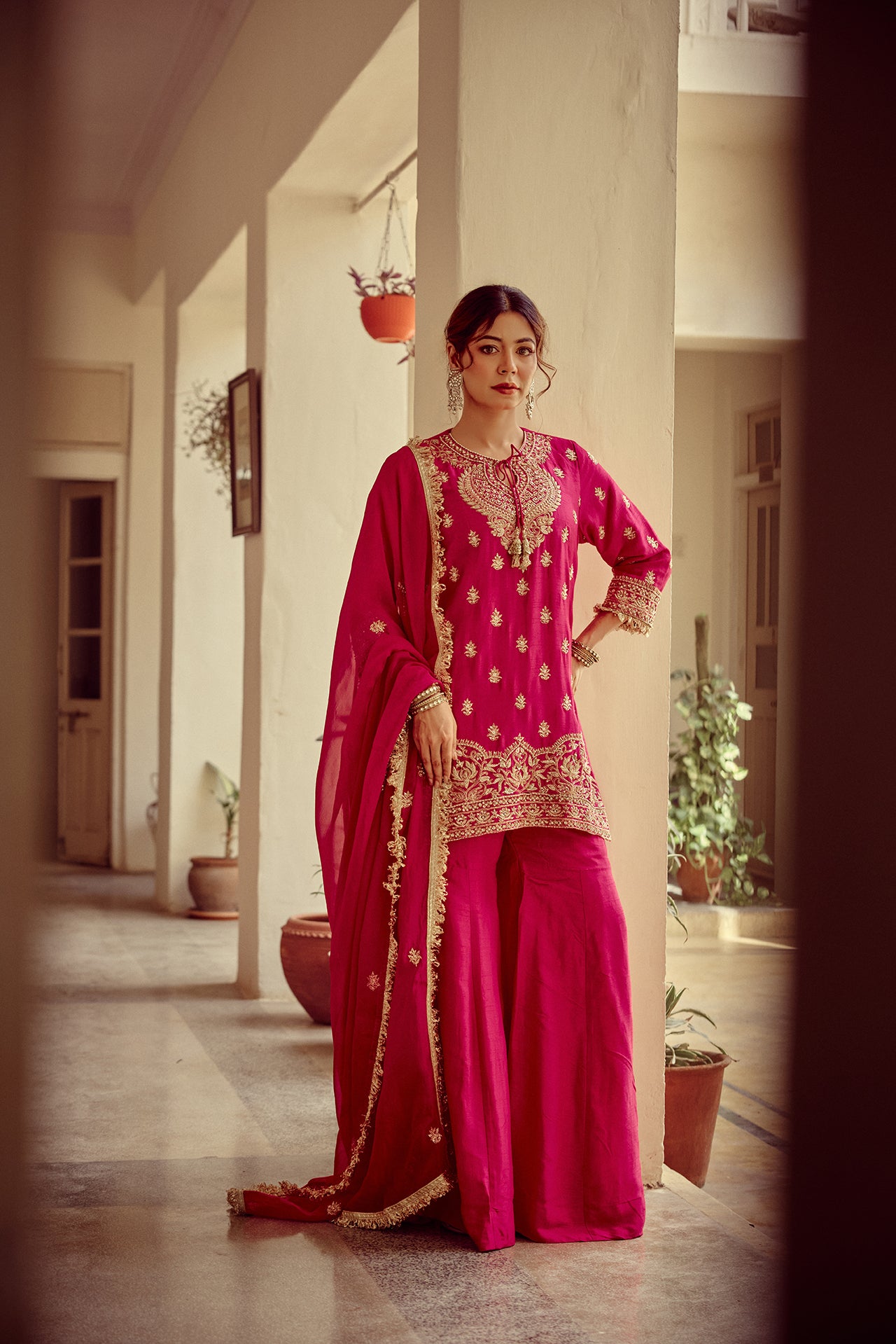 Sirat - Pink Zardozi Kurta Sharara Dupatta Set