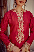 Raah - Red Kurta Sharara Dupatta Set