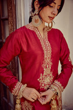 Raah - Red Kurta Sharara Dupatta Set