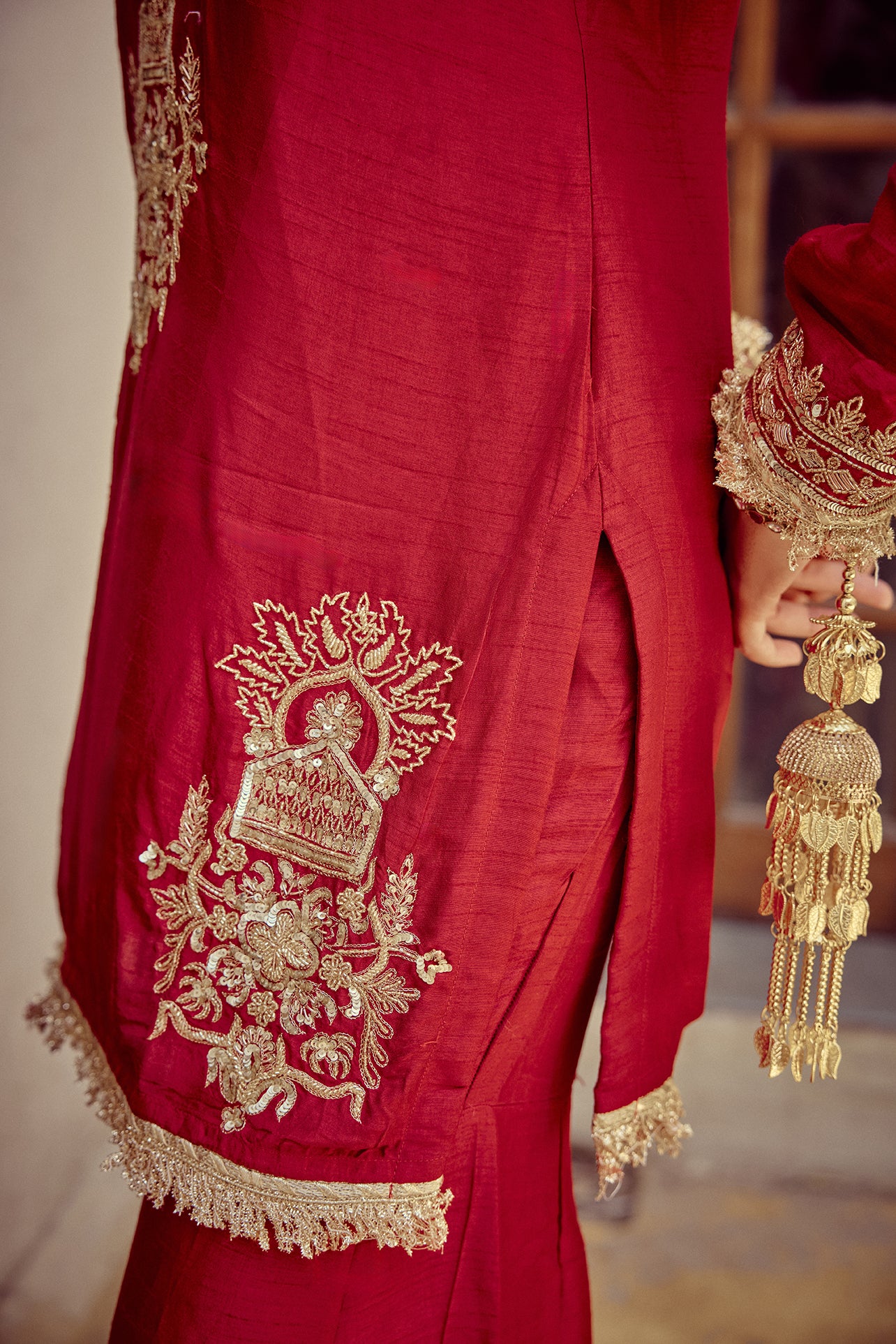 Raah - Red Kurta Sharara Dupatta Set