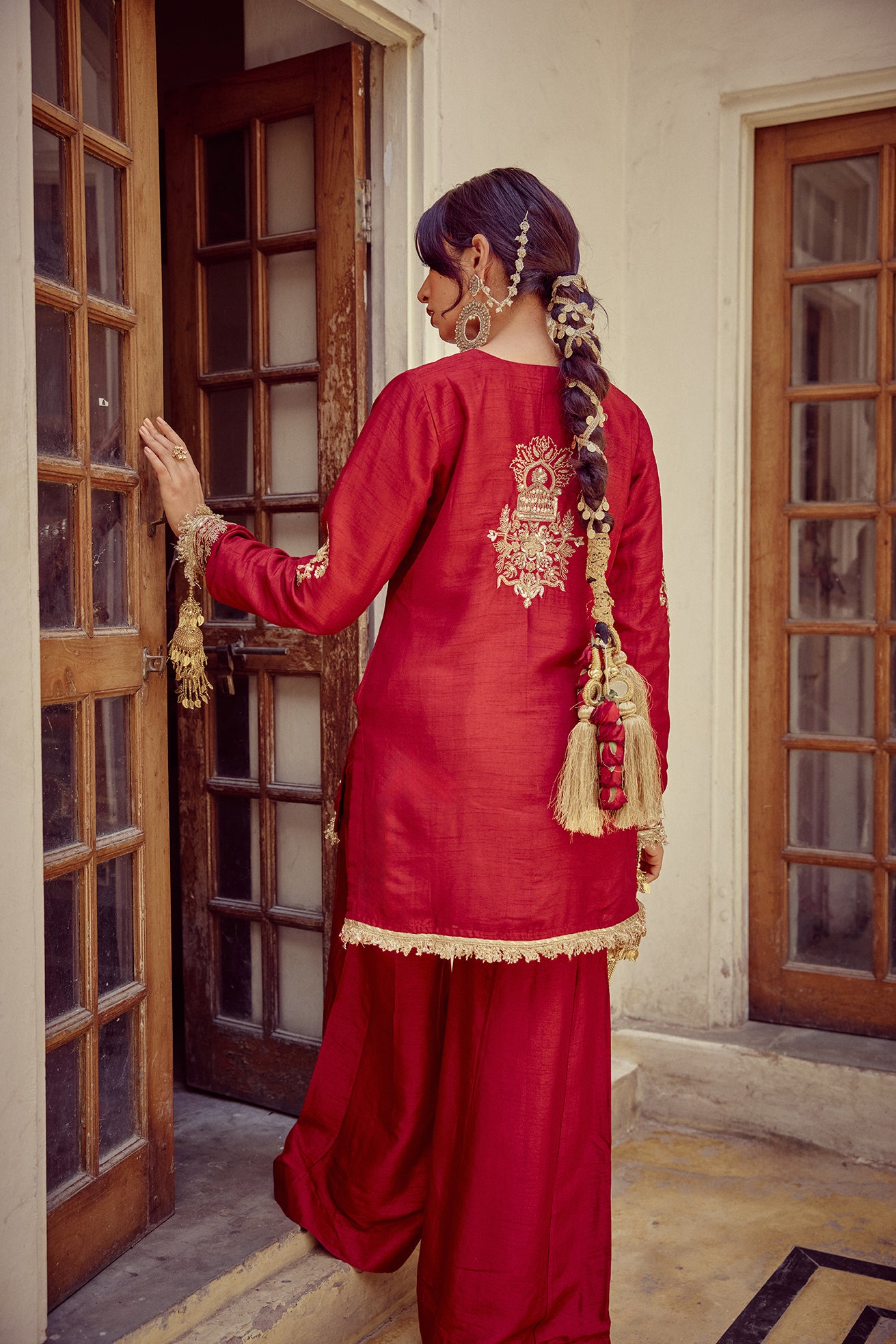 Raah - Red Kurta Sharara Dupatta Set